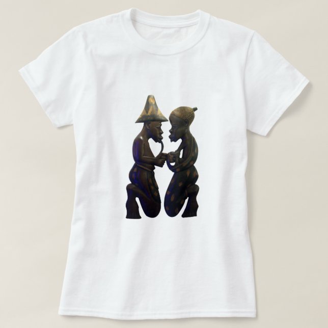 African Paired Hearts: A Lovely Beautiful Moment T-Shirt (Design Front)
