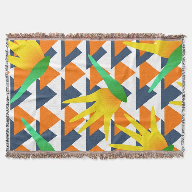 African Paradise Floral Modern Minimalist Throw Blanket