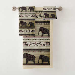 African patchwork bath towel set