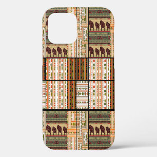 African Patchwork Elephants: Ornamental Texture iPhone 12 Case
