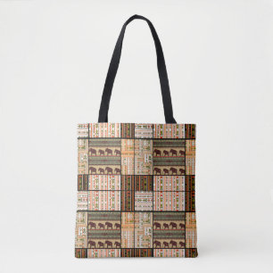 African Patchwork Elephants: Ornamental Texture Tote Bag