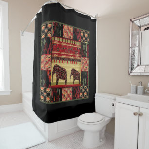 African patchwork shower curtain