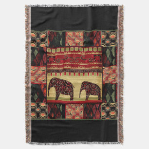 African patchwork throw blanket