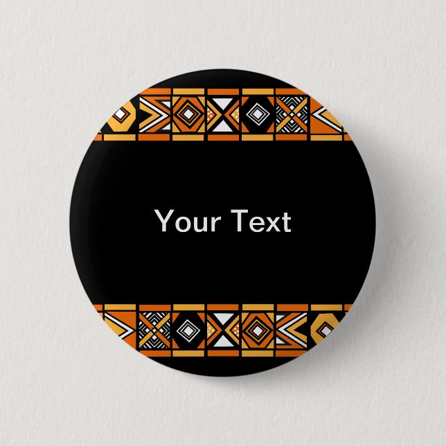 African pattern 6 cm round badge (Front)