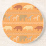 African pattern coaster<br><div class="desc">Seamless pattern with african animals and stripy ornament  © and ® Bigstock® - All Rights Reserved.</div>