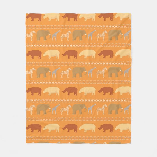 African pattern fleece blanket (Front)