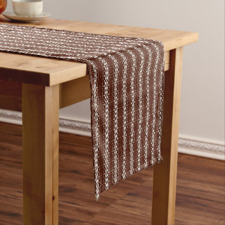african pattern, geometric, pattern,brown, modern short table runner