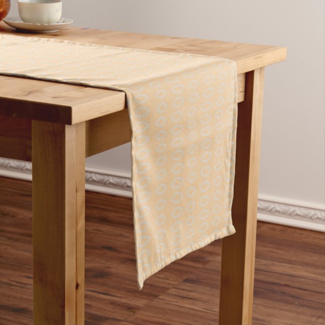 african pattern, geometric, pattern,brown, modern short table runner (In Situ)
