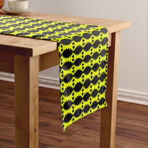 african pattern, geometric, pattern, orange, moder short table runner