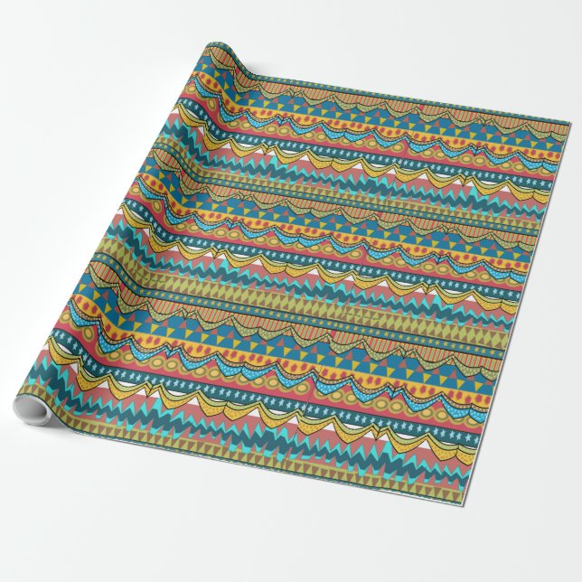African Pattern Gift Wrapping Paper (Unrolled)
