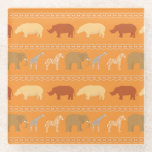 African pattern glass coaster<br><div class="desc">Seamless pattern with african animals and stripy ornament  © and ® Bigstock® - All Rights Reserved.</div>