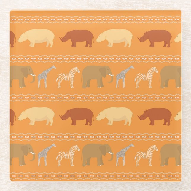 African pattern glass coaster (Front)