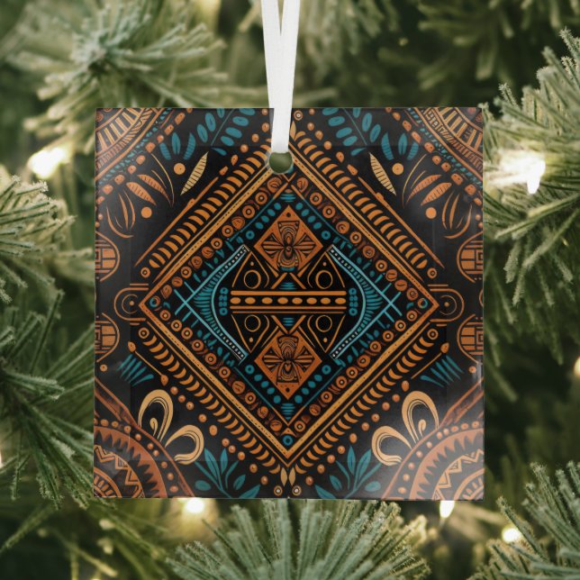 African Pattern Glass Tree Decoration (Insitu)