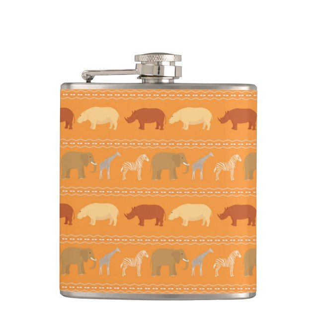 African pattern hip flask (Front)
