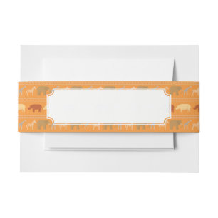 African pattern invitation belly band