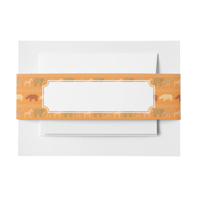 African pattern invitation belly band (Front Example)