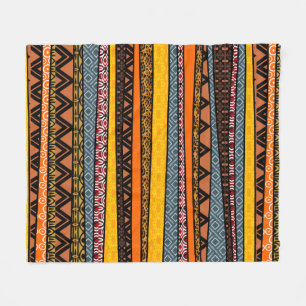 African Pattern Mix Fleece Blanket
