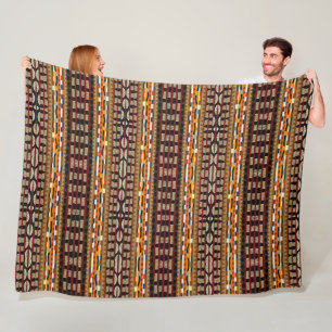 African Pattern Print Fleece Blanket