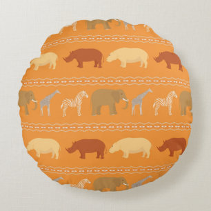 African pattern round cushion