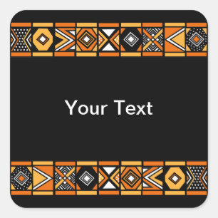 African pattern square sticker