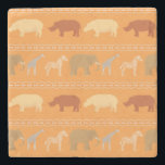 African pattern stone coaster<br><div class="desc">Seamless pattern with african animals and stripy ornament  © and ® Bigstock® - All Rights Reserved.</div>
