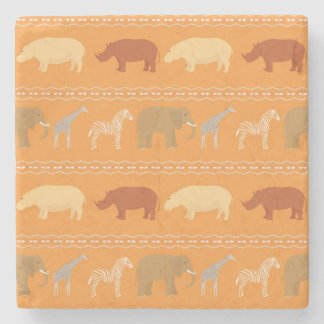 African pattern stone coaster