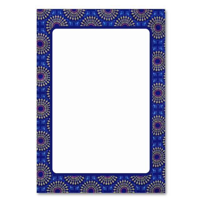 African Pattern Table Card (Front)