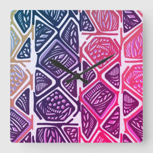 African Pattern Wall Clock