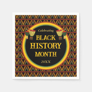 African Patterns Black History Month Celebration  Napkin