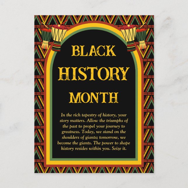 African Patterns Black History Month Celebration  Postcard (Front)