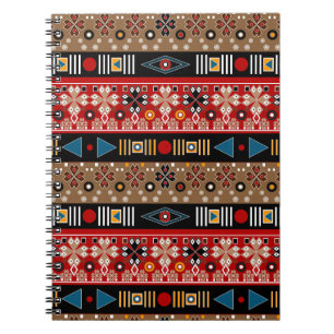 African patterns, oriental pattern throw pillow notebook