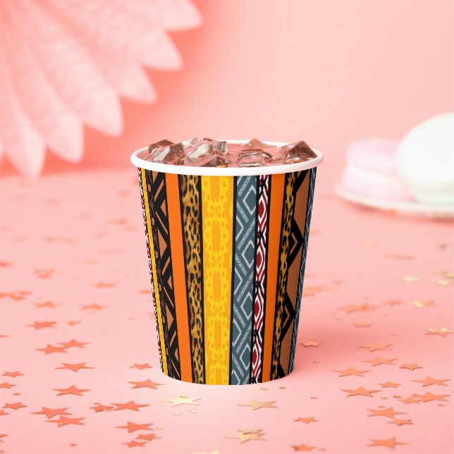 African Patttern Mix Paper Cups (Insitu)