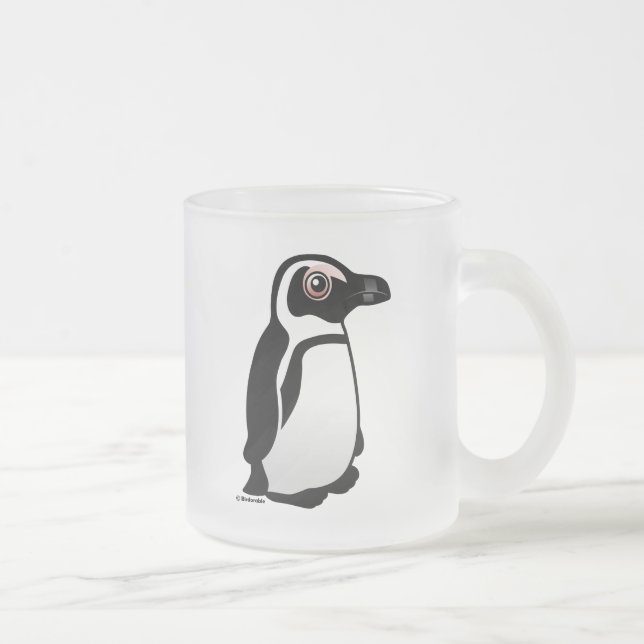 African Penguin Frosted Glass Coffee Mug (Right)