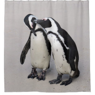 African Penguin Pair shower curtain