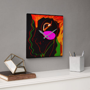 African Phoenix Rising  Square Wall Clock