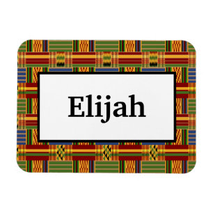 African Plaid Kente 3x4 Name Flexible Magnet