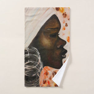 African Pretty Woman Bath Towel