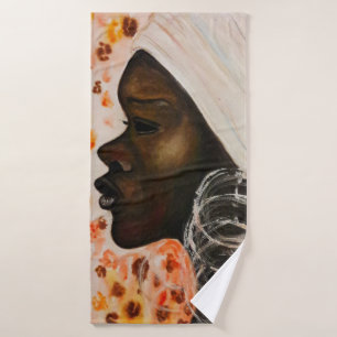 African Pretty Woman Bath Towels