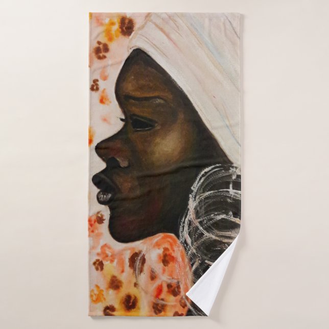 African Pretty Woman Bath Towels  (Bath Towel)