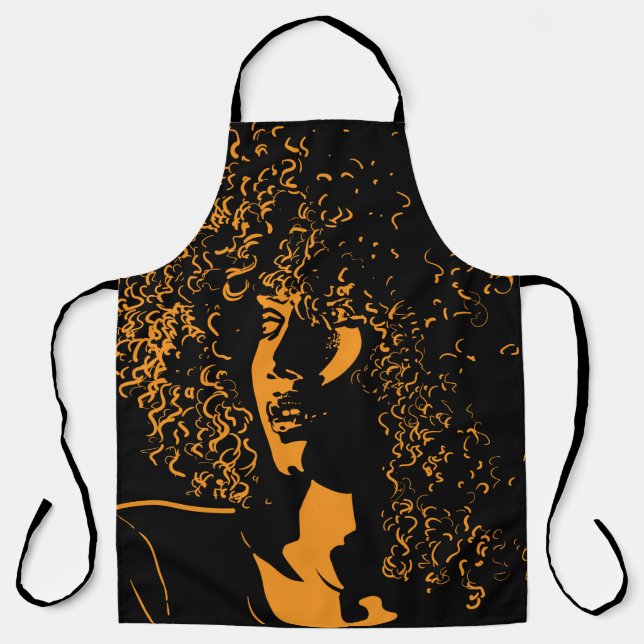 African pretty woman with afro hair style portrait apron (Front)