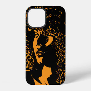 African pretty woman with afro hair style portrait iPhone 12 case