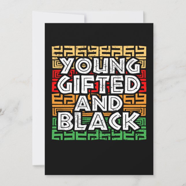 African Pride Black History Young Gifted And Black Save The Date (Front)