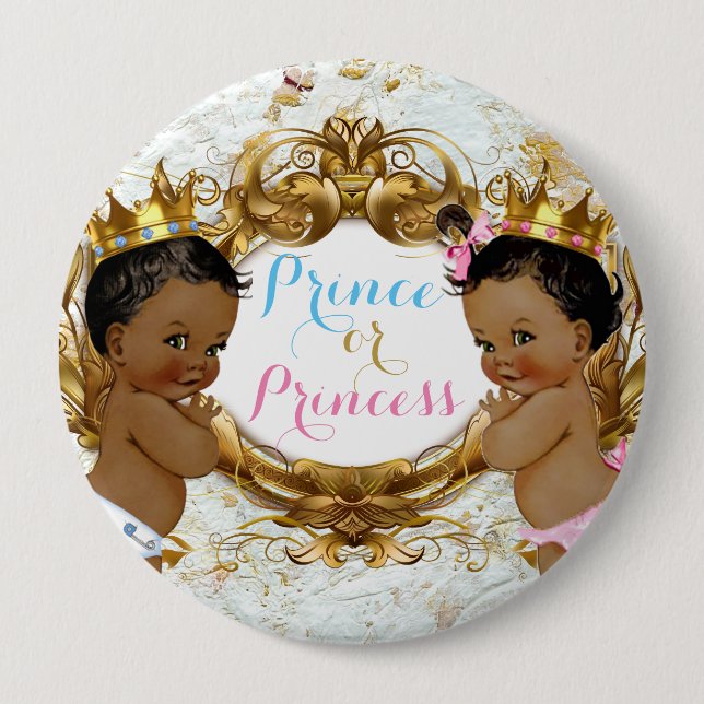 African Prince or Princess Gender Reveal Button (Front)