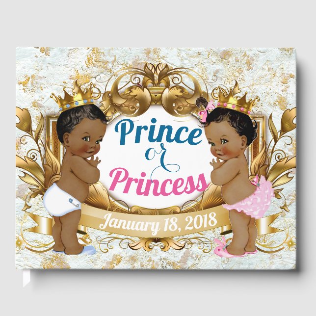 African Prince or Princess Gender Reveal Guestbook (Front)
