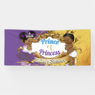 African Prince or Princess Purple & Gold Elegant Banner