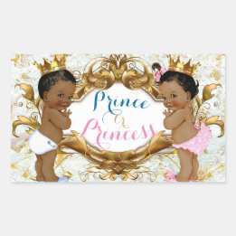 African Prince & Princess Gender Reveal Stickers