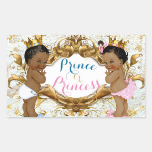 African Prince & Princess Gender Reveal Stickers