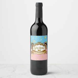 African Prince/Princess Pink/Blue Sparkle Labels