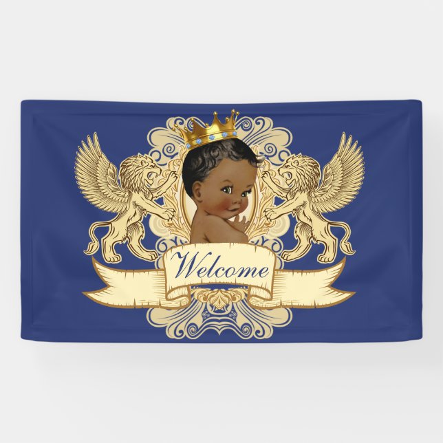 African Prince Royal Baby Shower Welcome Banner (Horizontal)