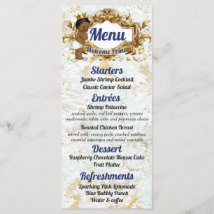 African Prince Royal Blue & Gold Elegant Photo Menu